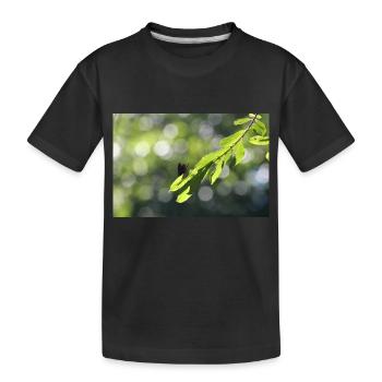 Calopteryx behind the leaf - Kids' Premium Organic T-Shirt - black - Front