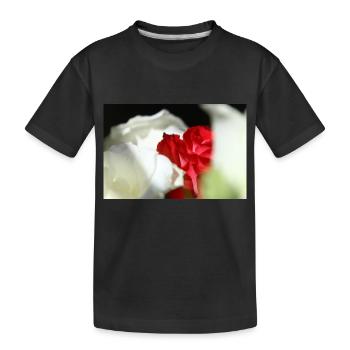 Weiße und rote Rosen - Kinder Premium Bio T-Shirt - Schwarz - Vorne