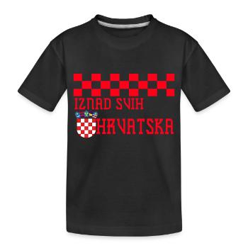 Kroatien hrvatska kroatien hrv hr zagreb geteilte Flagge - Kinder Premium Bio T-Shirt - Schwarz - Vorne