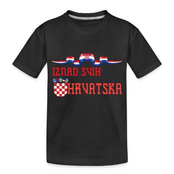 Kroatien hrvatska kroatien hrv hr zagreb geteilte Flagge - Kinder Premium Bio T-Shirt - Schwarz - Vorne