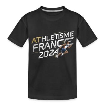 ATHLETICS ATHLETE RUNNER GIFT SPORT FRANCE - Kids' Premium Organic T-Shirt - black - Front