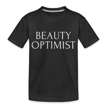 Drôles de dictons Beauté Optimiste - T-shirt bio Premium Enfant - noir - Devant