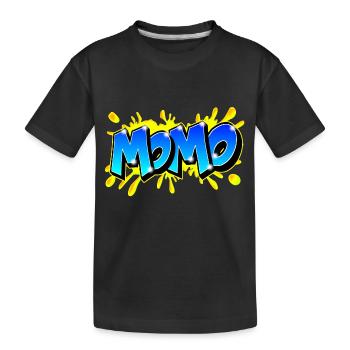 Graffiti Name MOMO druckbar auf alles - Kinder Premium Bio T-Shirt - Schwarz - Vorne