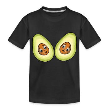 Avocados Früchte Frucht Vegetarisch - Kinder Premium Bio T-Shirt - Schwarz - Vorne