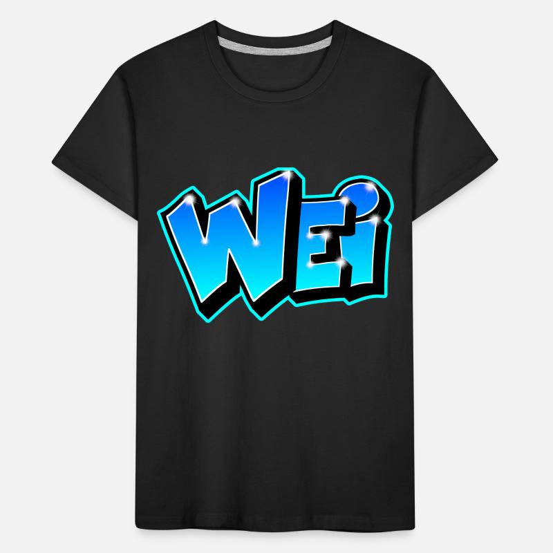 Graffiti First Name WEI Printable on All Kids' Premium Organic T-Shirt