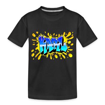 GRAFFITI KARL SPLASH JAUNE - T-shirt bio Premium Enfant - noir - Devant