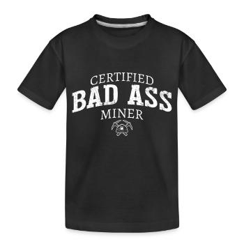 Mineur de charbon certifié Bad Ass Mine - T-shirt bio Premium Enfant - noir - Devant
