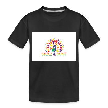 Peacock - proud and colorful - Kids' Premium Organic T-Shirt - black - Front