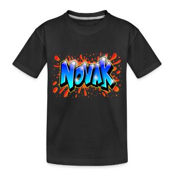 Graffiti NOVAK benutzerdefinierter Graff-Druck - Kinder Premium Bio T-Shirt - Schwarz - Vorne
