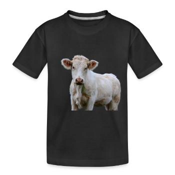 Luusige vache tête de vache fermier cadeau - T-shirt bio Premium Enfant - noir - Devant