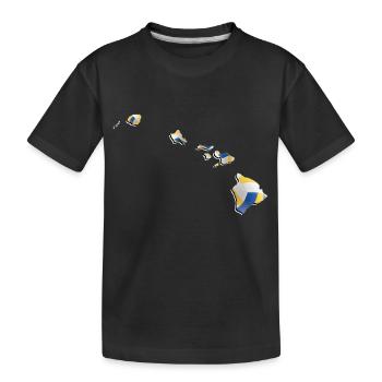 Le vrai volley-ball sur la carte de l’État d’Hawaï - T-shirt bio Premium Enfant - noir - Devant
