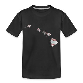 Real Baseball in the Hawaii State Map - Kids' Premium Organic T-Shirt - black - Front