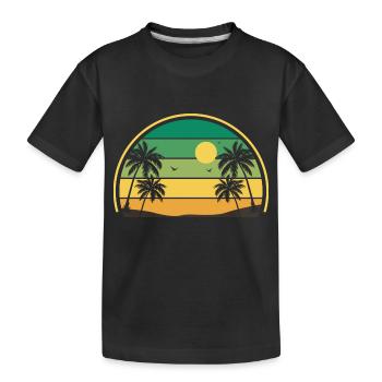 Retro Sommer Sonnenuntergang - Kinder Premium Bio T-Shirt - Schwarz - Vorne