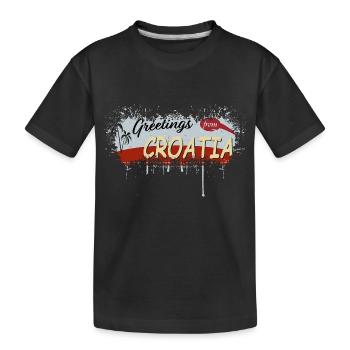 croatia hrvatska croatia hrv hr travel tourism - Kids' Premium Organic T-Shirt - black - Front