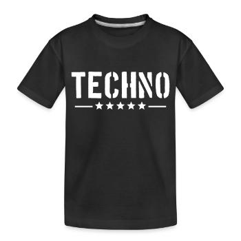 Techno Liebe Zitat Spruch Musik Party Feiern Logo - Kinder Premium Bio T-Shirt - Schwarz - Vorne