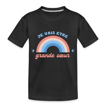 Ich werde eine große Schwester sein - Kinder Premium Bio T-Shirt - Schwarz - Vorne