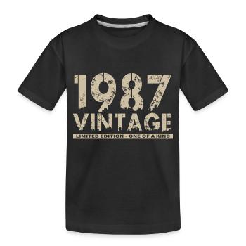 Jahrgang 1987 Bursdag - Unikat - Kinder Premium Bio T-Shirt - Schwarz - Vorne