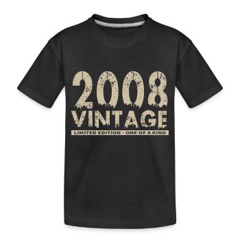 Jahrgang 2008 Bursdag - Unikat - Kinder Premium Bio T-Shirt - Schwarz - Vorne