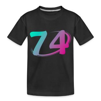 Nummer 74 mehrfarbig - Kinder Premium Bio T-Shirt - Schwarz - Vorne