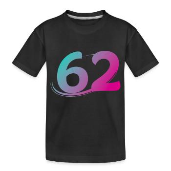 Nummer 62 mehrfarbig - Kinder Premium Bio T-Shirt - Schwarz - Vorne