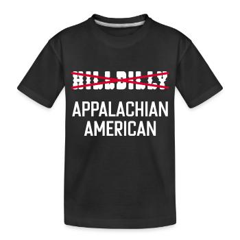Amerikanischer Hinterwäldler aus den Appalachen - Kinder Premium Bio T-Shirt - Schwarz - Vorne