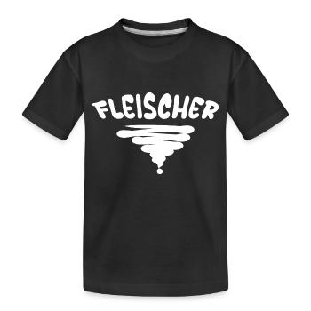 Fleischer - Kinder Premium Bio T-Shirt - Schwarz - Vorne