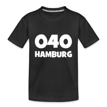 040 - H - Hamburg - Vorwahl - Telefon telefonieren - Kinder Premium Bio T-Shirt - Schwarz - Vorne