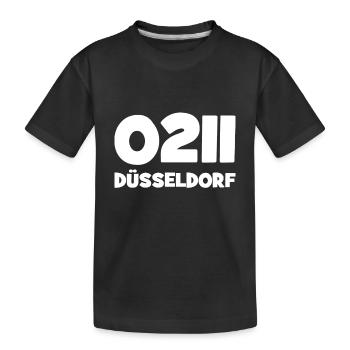 0211 Vorwahl Düsseldorf NRW Rhein - Kinder Premium Bio T-Shirt - Schwarz - Vorne