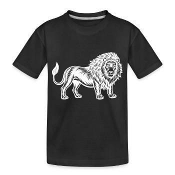 Lion magnifique - Dessin au trait puissant - T-shirt bio Premium Enfant - noir - Devant