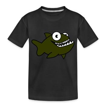 piranha 01 - Kinder Premium Bio T-Shirt - Schwarz - Vorne