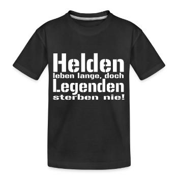 helden leben - Kinder Premium Bio T-Shirt - Schwarz - Vorne