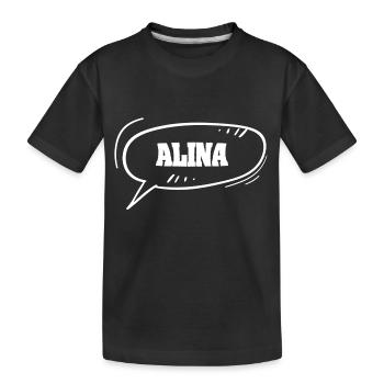 First name Alina - Kids' Premium Organic T-Shirt - black - Front