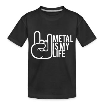 Heavy Metal Is My Life Hard Rock Horns Geste de la main - T-shirt bio Premium Enfant - noir - Devant