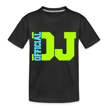 Official DJ Musik Party Feier Text Logo Schriftzug - Kinder Premium Bio T-Shirt - Schwarz - Vorne