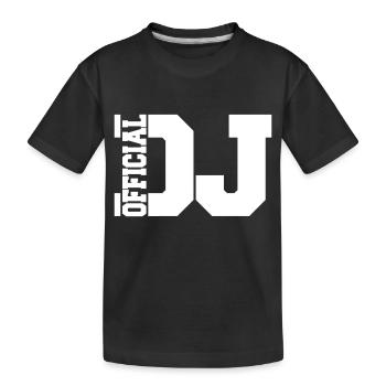 Official DJ Musik Party Feier Text Logo Schriftzug - Kinder Premium Bio T-Shirt - Schwarz - Vorne