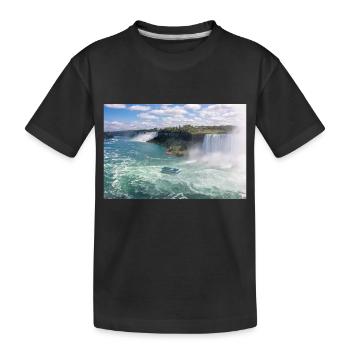 Panorama de la ville de Niagara et des chutes du Niagara - T-shirt bio Premium Enfant - noir - Devant