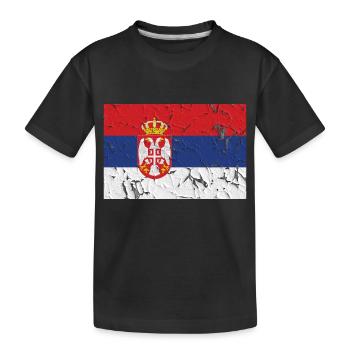 Serbien - Kinder Premium Bio T-Shirt - Schwarz - Vorne