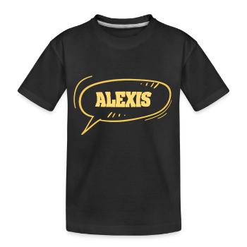 First name Alexis - Kids' Premium Organic T-Shirt - black - Front
