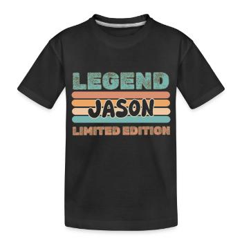 Jason as a given name - Kids' Premium Organic T-Shirt - black - Front