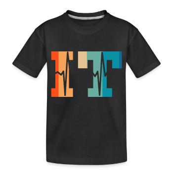 Battement de cœur rétro information technology - T-shirt bio Premium Enfant - noir - Devant