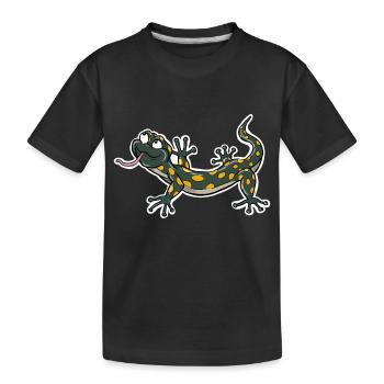 Lizard Climber - Kids' Premium Organic T-Shirt - black - Front