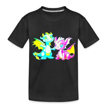 Drache Drachen Kinder - Kinder Premium Bio T-Shirt - Schwarz - Vorne
