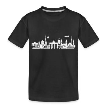 Berlin Skyline - Kinder Premium Bio T-Shirt - Schwarz - Vorne