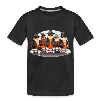 Les enquêteurs du café - T-shirt bio Premium Enfant - noir - Devant