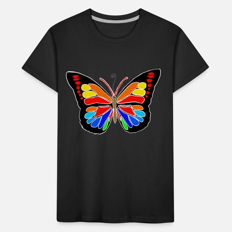 Regenbogen Schmetterling  Kinder Premium Bio T-Shirt