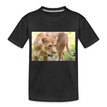 Löwin Löwin Panthera leo - Kinder Premium Bio T-Shirt - Schwarz - Vorne