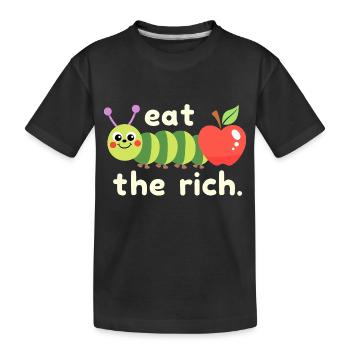 Ver affamé - Chenille Kawaii - T-shirt bio Premium Enfant - noir - Devant