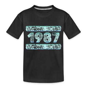 1987 - Kinder Premium Bio T-Shirt - Schwarz - Vorne