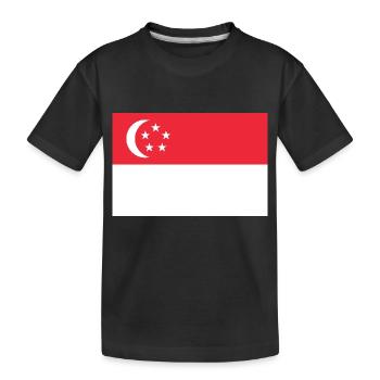 Singapur - Kinder Premium Bio T-Shirt - Schwarz - Vorne