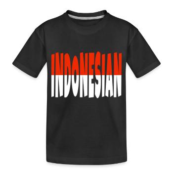 INDONESIAN flag letters colors - Kids' Premium Organic T-Shirt - black - Front